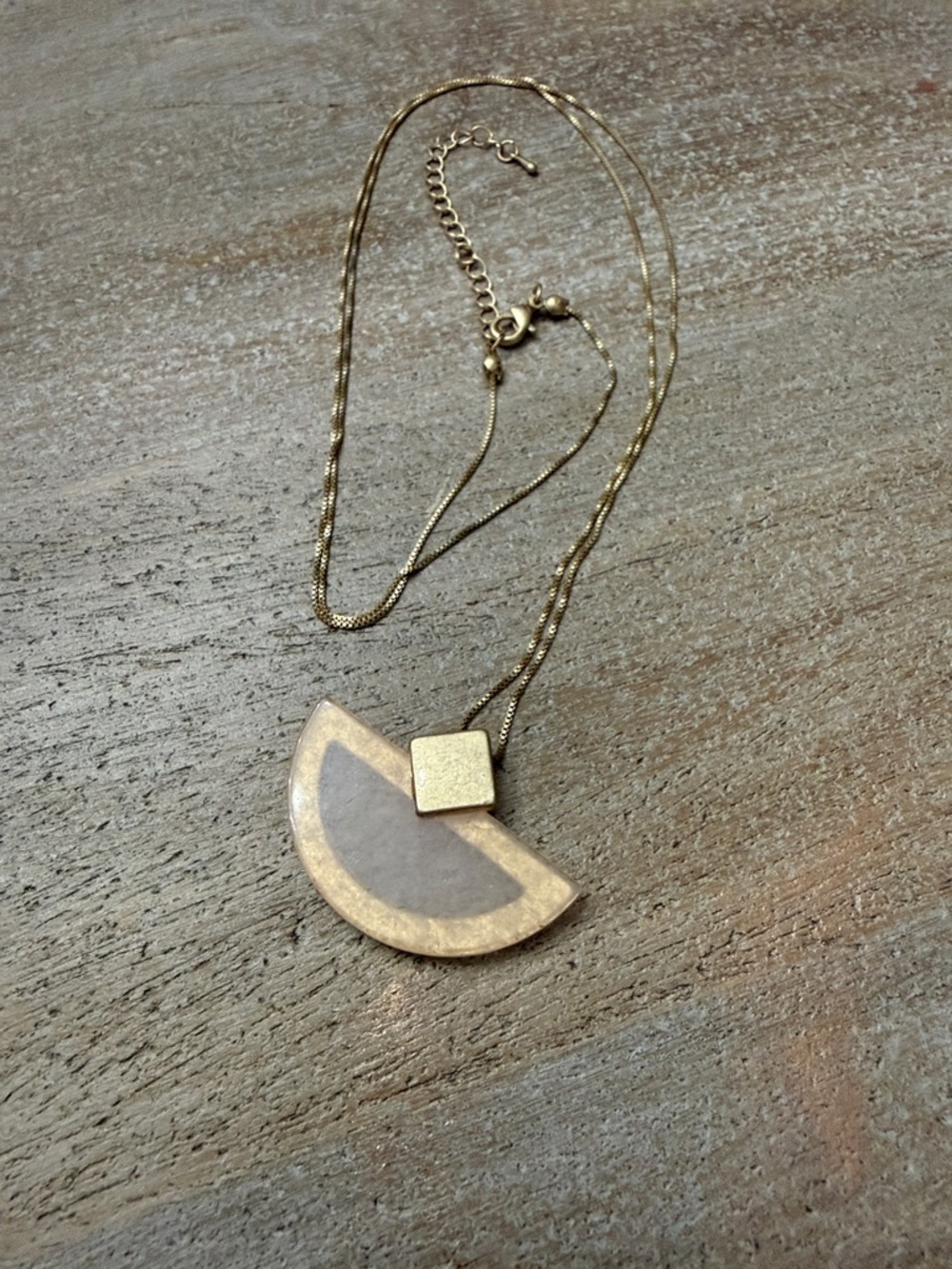 Gold-Tone Geometric Pendant Necklace - Modern Women's Jewelry